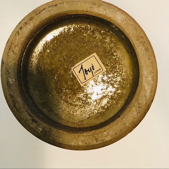 Vintage Toyo Japan drip glazed cylinder vase - Picture 5 of 8